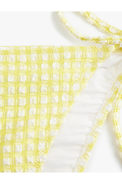 Koton Drawstring Gingham Bikini Bottom