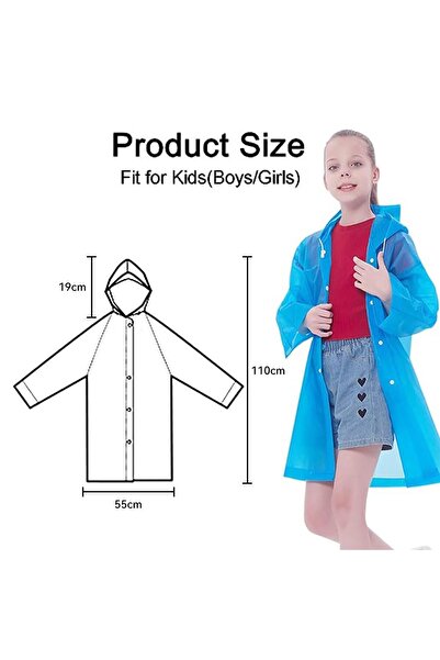 JZS Kids Waterproof Rain Coat EVA Portable Poncho for Outdoor