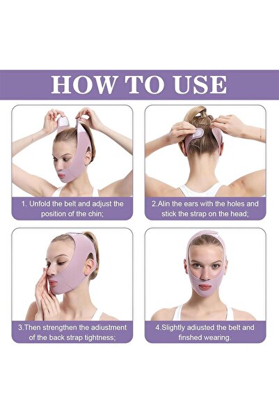 JZS Facial Lifting Belt V Line Slimming Strap Purple