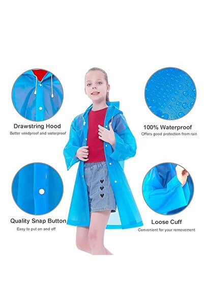JZS Kids Waterproof Rain Coat EVA Portable Poncho for Outdoor