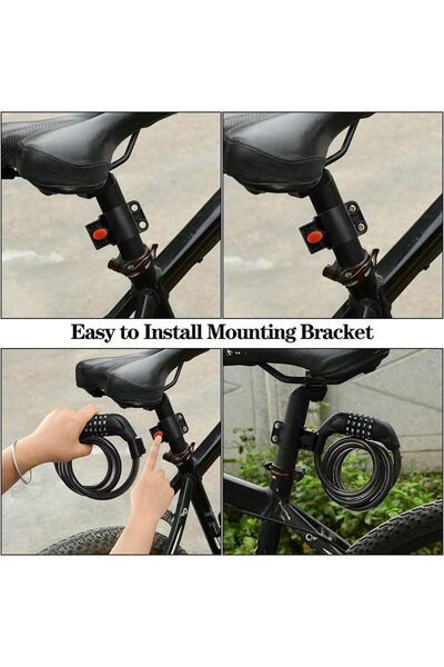 JZS 5-Digit Combination Cable Lock High Security Bicycle Lock Blue