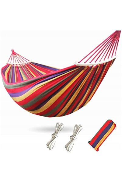 FORHOUSE Hamac pentru 2 persoane, UMA, bumbac, 270x150 cm, cu bară de întindere din lemn, multicolor