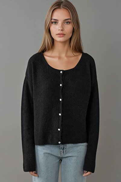 Hiccup Ultra Soft Crew Neck Buttoned Dual-Use Knitwear Cardigan