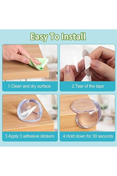 JZS 20 Pcs Corner Protector for Baby Furniture Safety Bumpers Clear Transparent