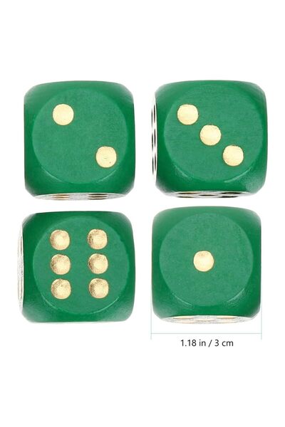 JZS Dice Set 30mm 12PCS Wooden for Games Black