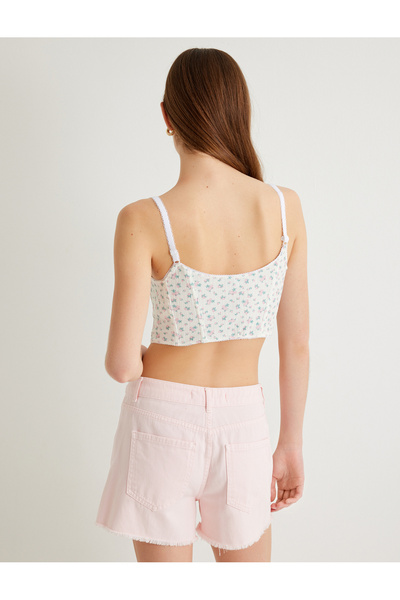 Koton Floral Bustier Thin Straps