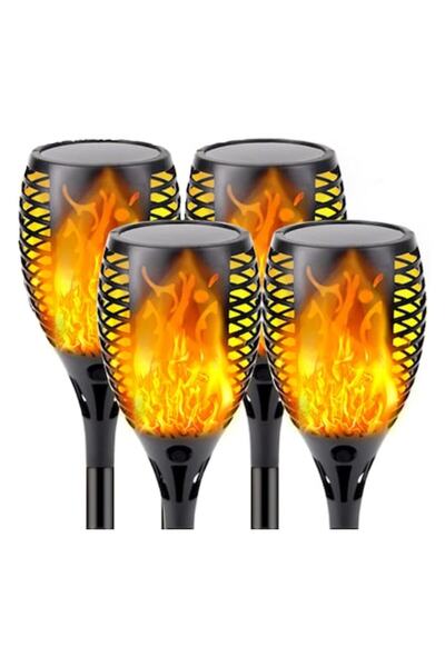 FORHOUSE Set of 4 solar lights, flickering flame effect, NiMH battery, IP65