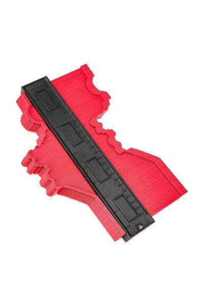 JZS مقياس محيط بلاستيكي مقاس 10 بوصات للأشكال غير المنتظمة باللون الأحمر