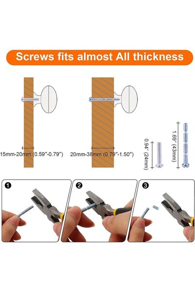 JZS Cabinet Knobs 10 Pack Round Drawer Knobs 37mm Matte Black