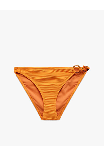 Koton Textured Bikini Bottom with Accessory Detail
