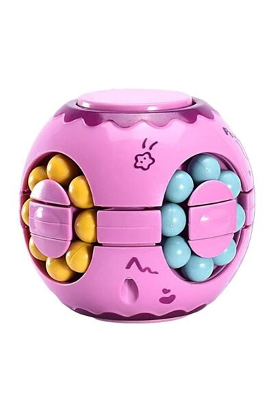 JZS Rotating Magic Bean Cube Fidget Puzzle Toys Anti Stress IQ Game Pink