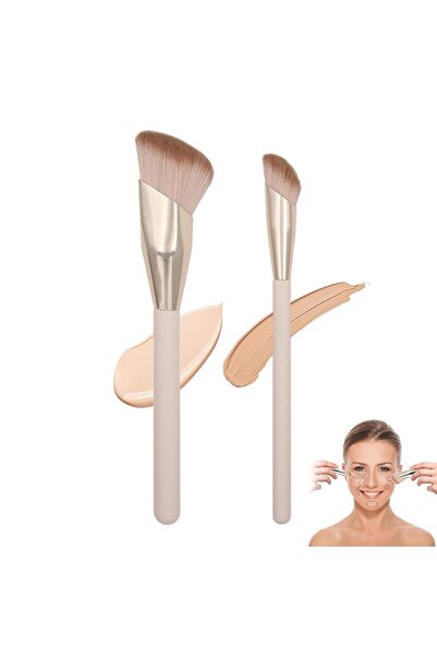 JZS مجموعة فرشاة كريم الأساس والكونسيلر بزاوية بيضاء