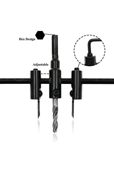 JZS Adjustable Hole Saw Circle Cutter Drill Bit 30-120mm for Drywall Wood