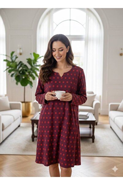 LİMİSSİ Women's 100% Cotton Modal Fabric High Quality Plus Size Home Dress