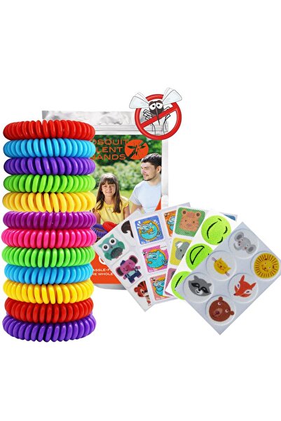 JZS سوار طارد للبعوض - عبوة من 12 سوارًا طاردًا للبعوض