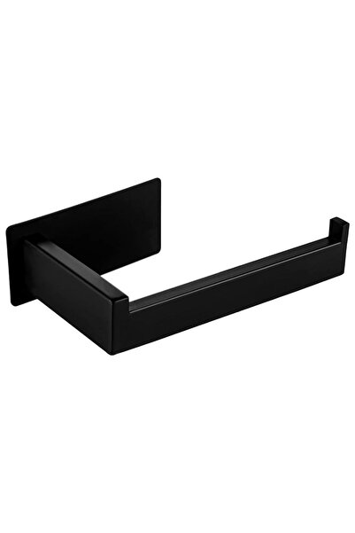 JZS حامل ورق التواليت ذاتي اللصق من الفولاذ المقاوم للصدأ بدون حفر، رف أسود