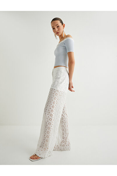 Koton Wide Leg Fisto Pants Half Lined