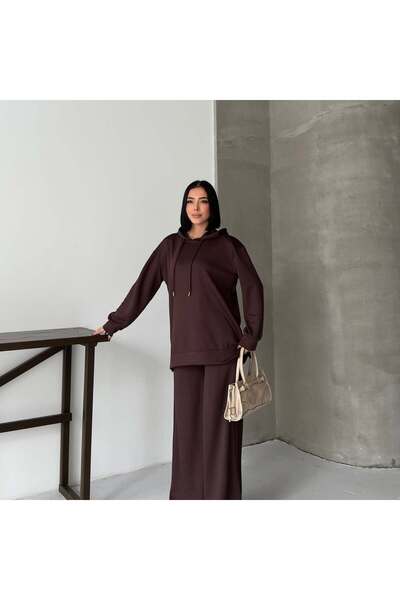 Tarzımızbir Kapşonlu modal kumaş alt üst tesettür eşefman takım