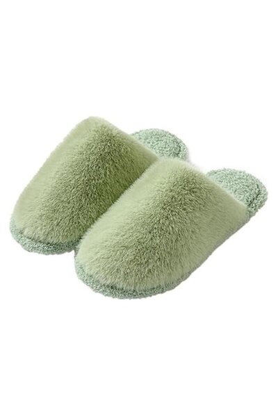 VİVA Sherpa women's house slippers, sherpa-lined, green, size 40