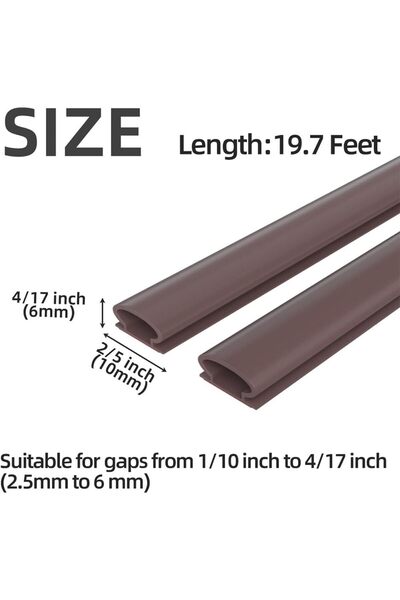 JZS Rubber Weather Stripping D Shape 6M Brown