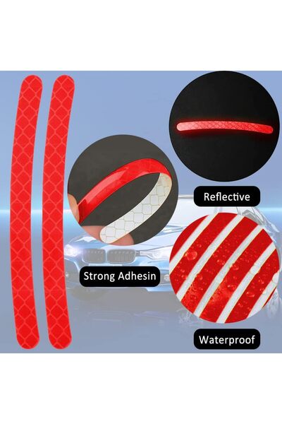 JZS Reflective Bumper Guard 40PCS Anti-Scratch Red