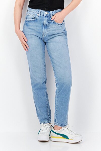 Free People Women Regular Fit Washed Non Stretchable Denim, Blue