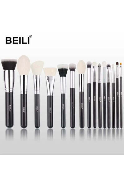 BEILI Set of 15 makeup brushes Black Professional