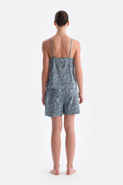 Dagi Shawl Patterned Athlete Shorts Set