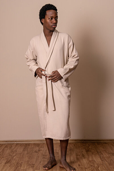 VAROL Μπεζ χρώμα Εξαγωγικό υπερβολικό απόθεμα Μπουρνούζι με πετσέτα – Μία μέγεθος – Υψηλή απορρόφηση νερού