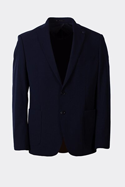NCS Slim Fit Slim Fit Mono Collar Casual Navy Blue Jacket 4016