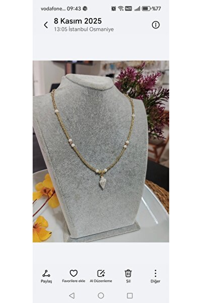 elbi bijuteri Gold Bead Oyster Themed Necklace