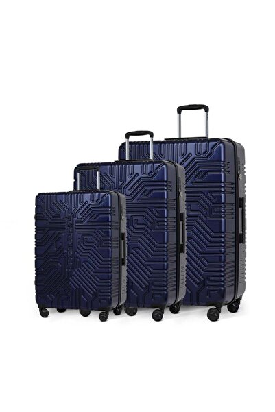 Tom Cruiser Tomcruiser Matrix 3-Piece Hard Shell Luggage Set (20", 24", 28") - Blue