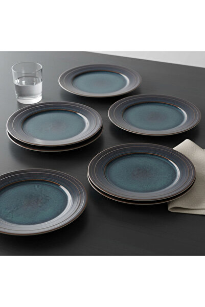 Güral Porselen Valeron 6 Pieces 20 cm Cake Plate Reactive Oasis Vr 1131