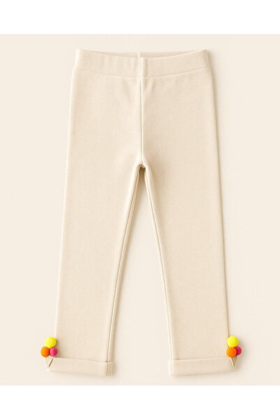 Katia&Bony Girl's Ice Cream Accessory Cotton Leggings Pants Cream