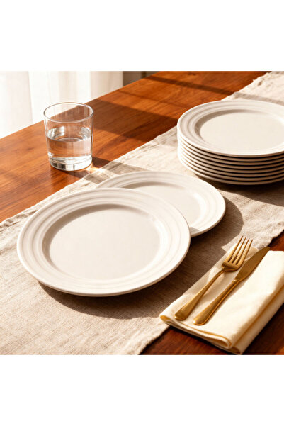 Güral Porselen Lisbon 12 Pieces 20 cm Cake Plates