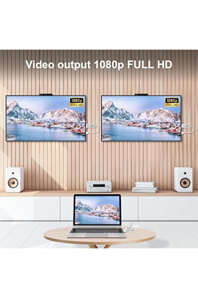 ENZIRO Kit de extensie HDMI wireless, transmițător și 2 receptoare, Full HD 1080p, bandă duală 2.4G/5G, W