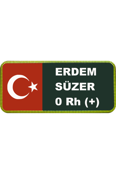 Outdoor One Kişiye Özel Orman Genel Müdürlüğü İsimlik Patch Cırtlı Kan Grubu ...