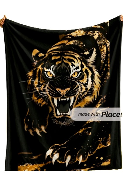 AngelsHome Special Design Luxury 100*150 cm Quick Drying Water Absorbent Bathroom&Beach&Sports Towel Neon Tiger