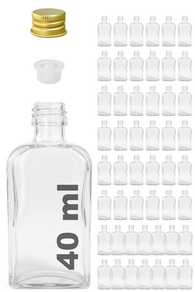 Afra Tedarik 40 ml Kolonya Tıpa ve Metal Kapak Hediyelik Yassı Kolonya Şişesi...