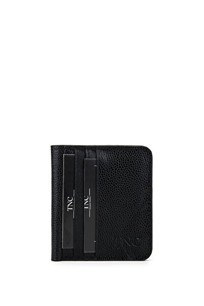 Tamer Tanca Unisex Genuine Leather Black Caviar Card Holder