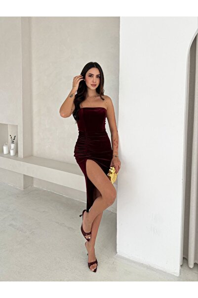 Slim'N Lift Seductive Velvet Strapless Midi Dress