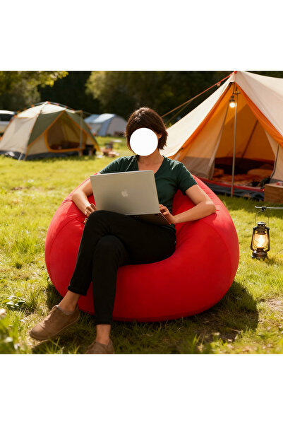 Generic 1pc Outdoor spherical sofa with plush PVC fabric and inflatable pump for relaxation seating