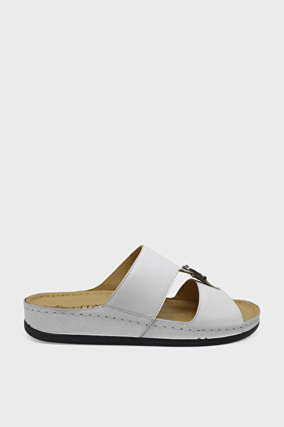 Pepita Men's Casual Leather Slippers White Srlr5220