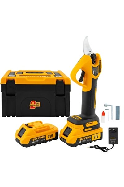 Rotor RSB21 Electric Garden Shears, 2x 21V 3Ah Batteries, 600W Brushless