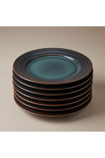 Güral Porselen Valeron 6 Pieces 20 cm Cake Plate Reactive Oasis Vr 1131