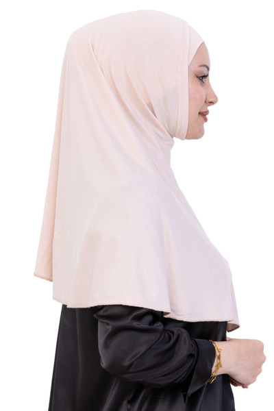 Modish Group Έτοιμο τουρμπάν και χιτζάμπ – Άνετο χιτζάμπ με σετ μπονέ από βισκόζη, ισλαμικό ρούχο - Μπεζ