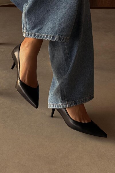 nope21shoess Sava Black Genuine Leather Stiletto