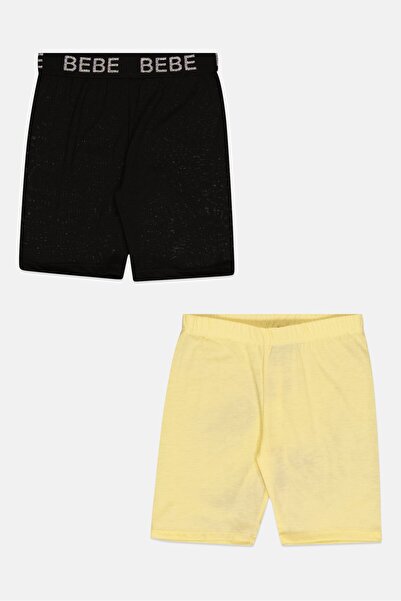 Bebe Kids Girl 2 Pieces Brand Logo Shorts, Multicolor