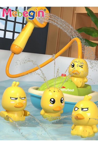 MEBEGIN Bath Toys for Toddlers 1-3, Water Spray Rubber Ducks Baby Bathtub Toy...