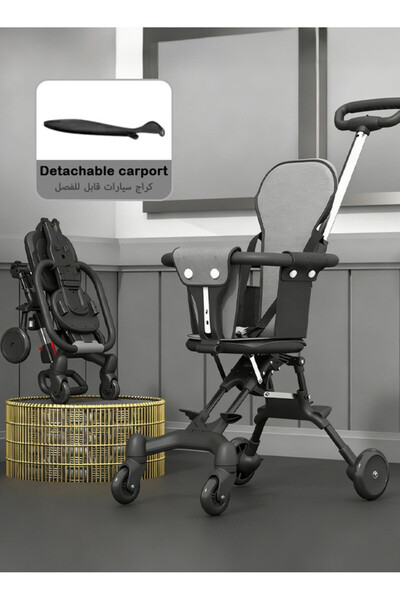 JOGAMS عربة أطفال فردية قابلة للطي للسفر، عربة خفيفة الوزن مع مقعد دوار